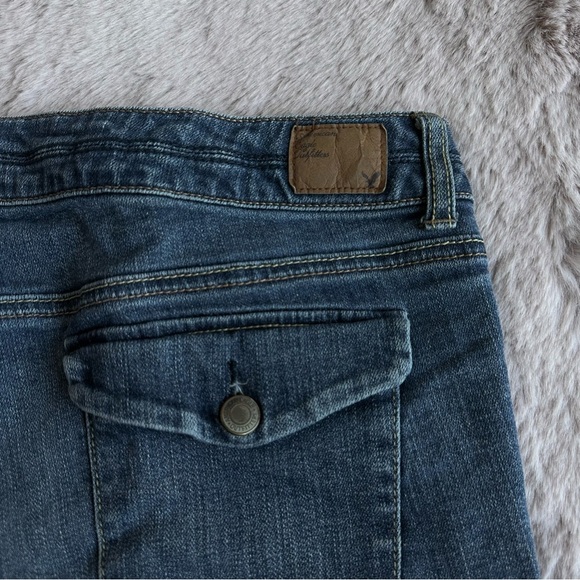 Vintage American Eagle Dark Wash Button Pocket Cutoff High Rise Shorts - Picture 4 of 4